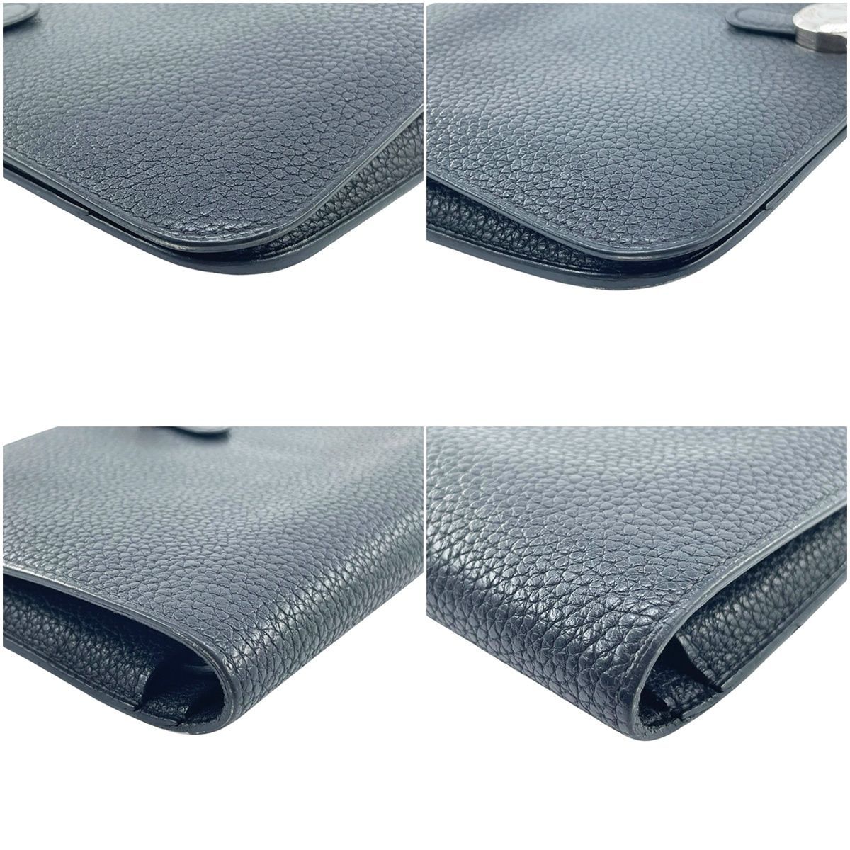 中古】 HERMES エルメスドゴンGM トゴ ブラック シルバー金具 レザー C