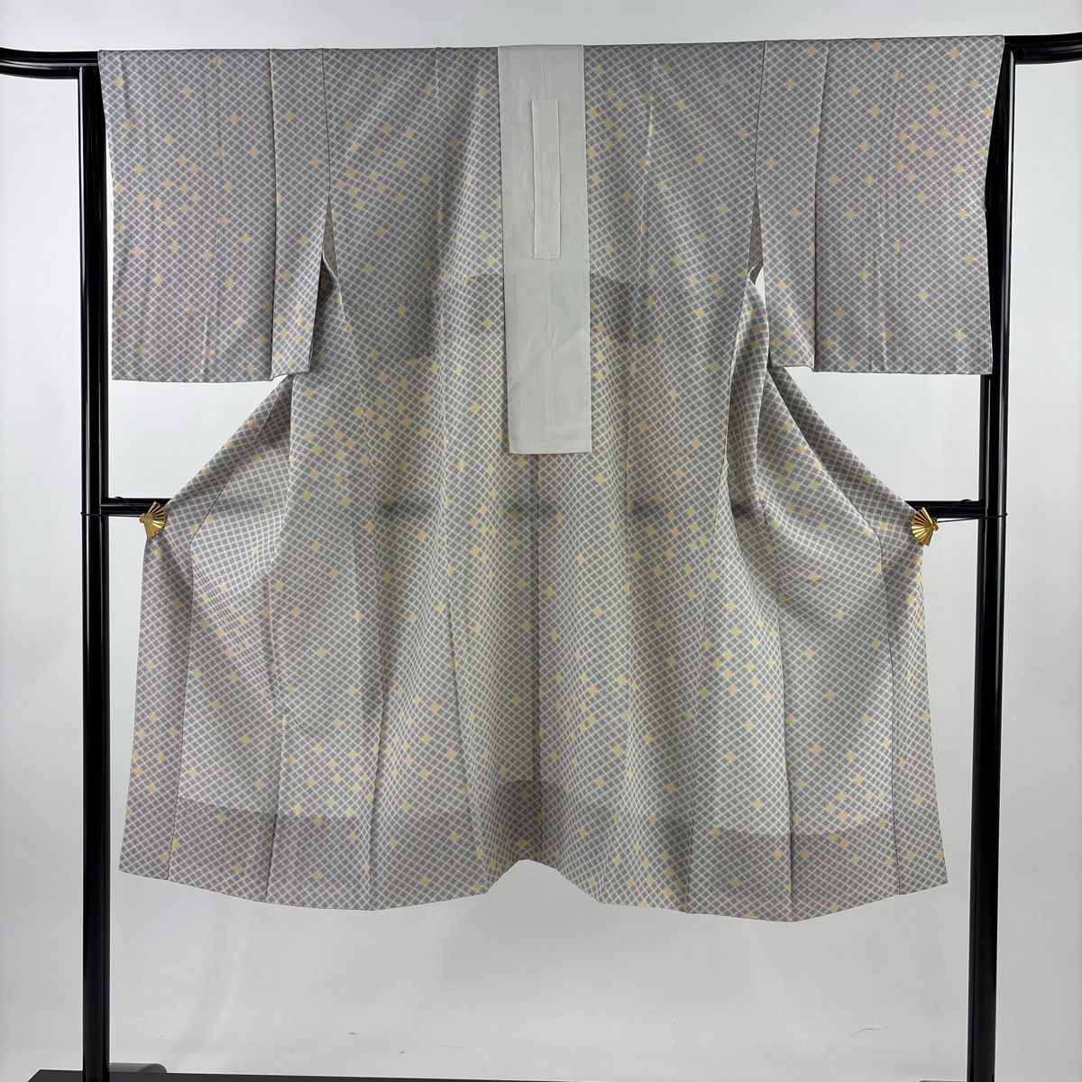 長襦袢 身丈126.5 cm 裄丈64 M 七宝 青灰色 正絹 秀品