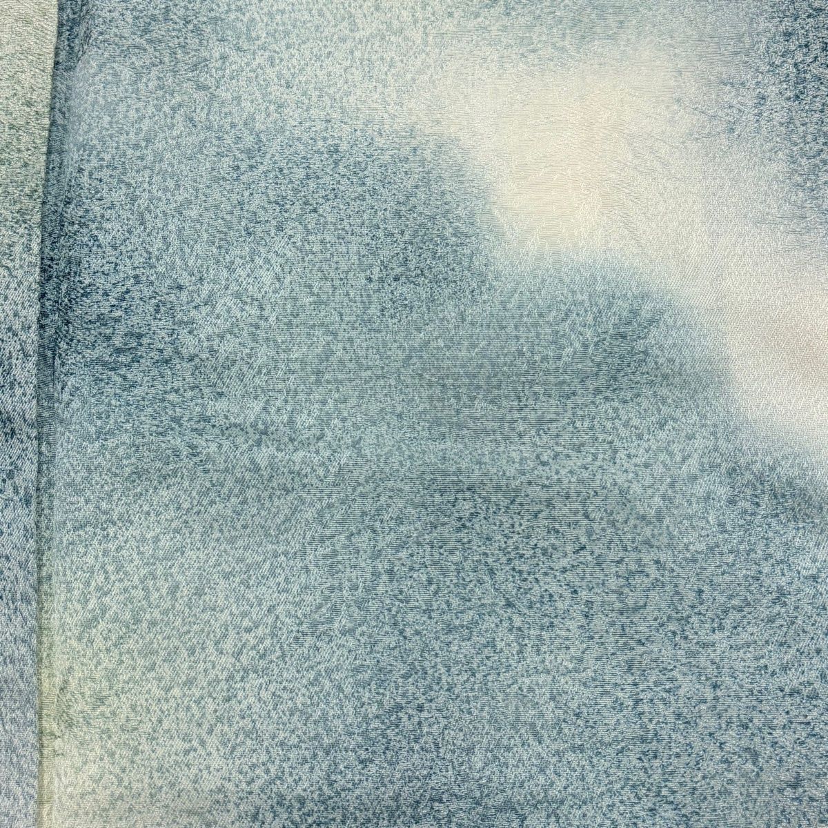  小紋 身丈158 5 cm 裄丈64 M 袷 地紋 ぼかし柄 青灰色 正絹 秀品 小紋 着物