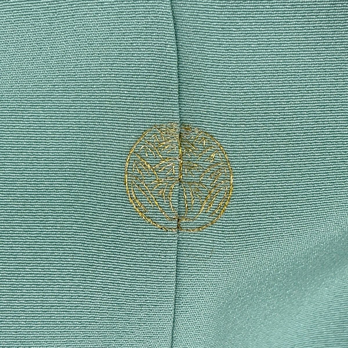  訪問着 身丈166 cm 裄丈67 5 L 袷 扇 松竹梅 刺繍 ぼかし 薄緑 正絹 秀品 一つ紋 訪問着 付け下げ 着物