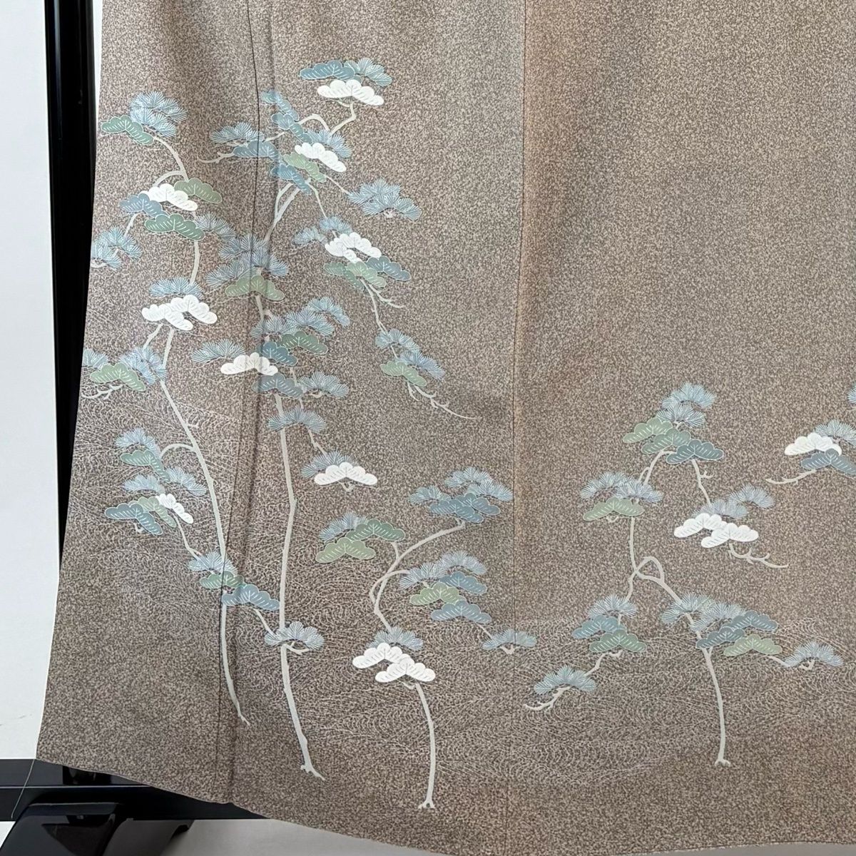 訪問着 身丈162 cm 裄丈68 L 袷 落款 松 波頭 金彩 灰茶 正絹 秀品