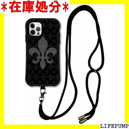 スマホショルダー付 iPhone 15 ケース スマホケース i coronケース アイフォン15 カバー 耐衝撃 保護 TPUケース スマホカバー ユリ 百合の紋章 メンズ 1227