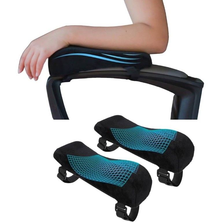 低反発＆高耐久 アームレスト 肘置き クッション 2個セット ゲーミングチェア オフィスチェア 車用 疲労軽減 日本語説明書付き デスクワーク 在宅勤務 テレワーク