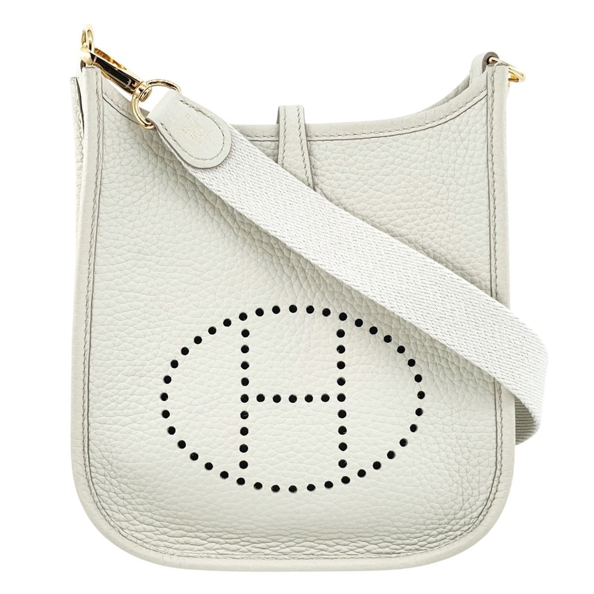 HERMES エルメス エブリン TPM アマゾーヌ トリヨン ベトン ホワイト グレージュ ゴールド金具 W刻印 製 ポシェット ハンドバッグ MK