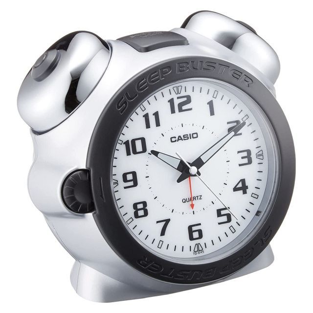 CASIO カシオ 目覚まし時計 爆音目覚まし時計 ベル シルバー アナログ スリープバスター スヌーズ ライト TQ-645 S-8 JF