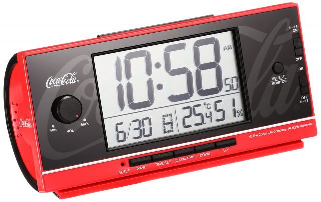セイコークロック 目覚まし時計 置き時計 コカ コーラ Coca Cola 電波 デジタル 大音量 赤 AC 602 R