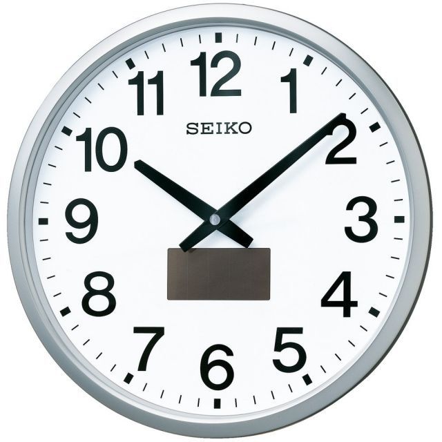 セイコークロック Seiko Clock 掛け時計 オフィスタイプ ハイブリッドソーラー 電波 アナログ 銀色 メタリック SF 242 S