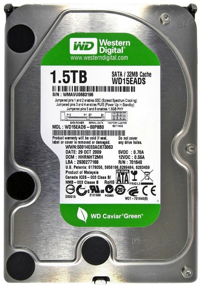 3年保証 Hard Drive Westren Digital 1.5 TB SATA II 32 MB Cache 7200 U|Min 3.5 Inch