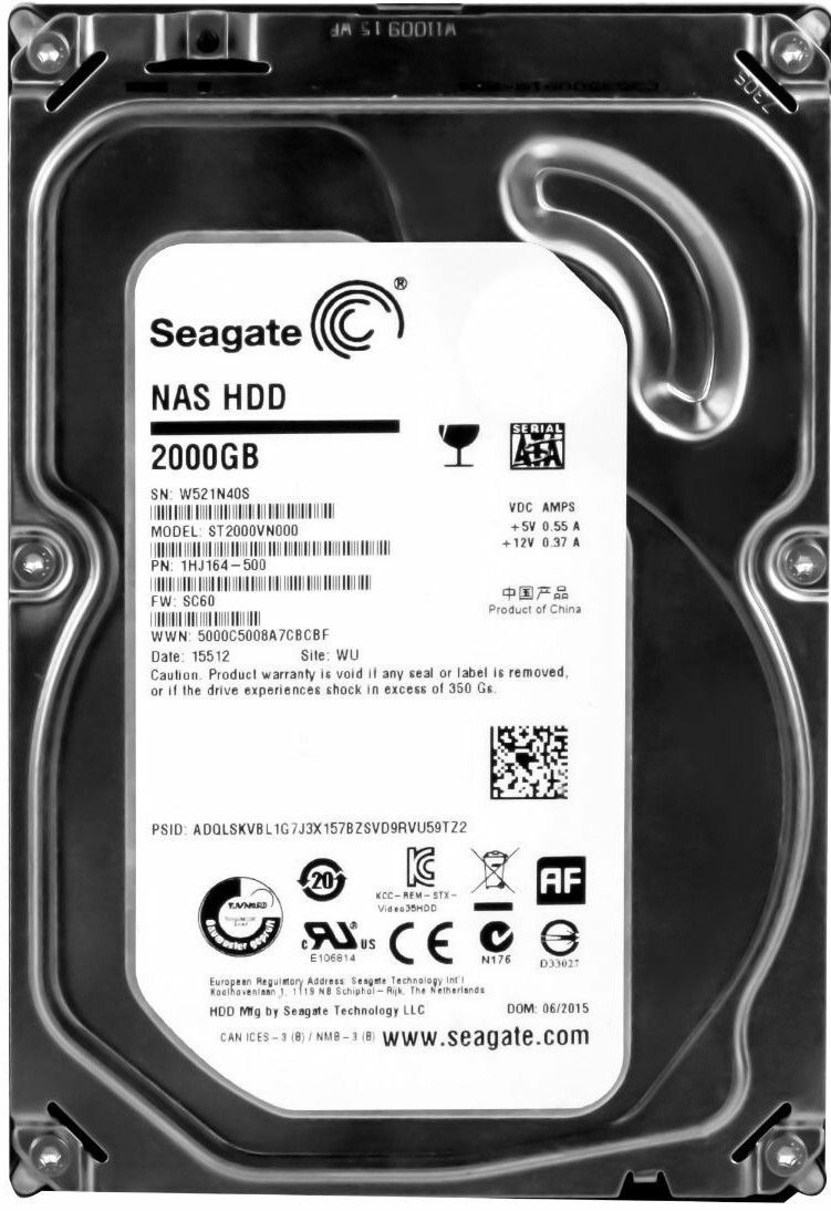 3年保証 Seagate NAS HDD 2 TB 5900 RPM 64 MB SATA III 3.5 Inch