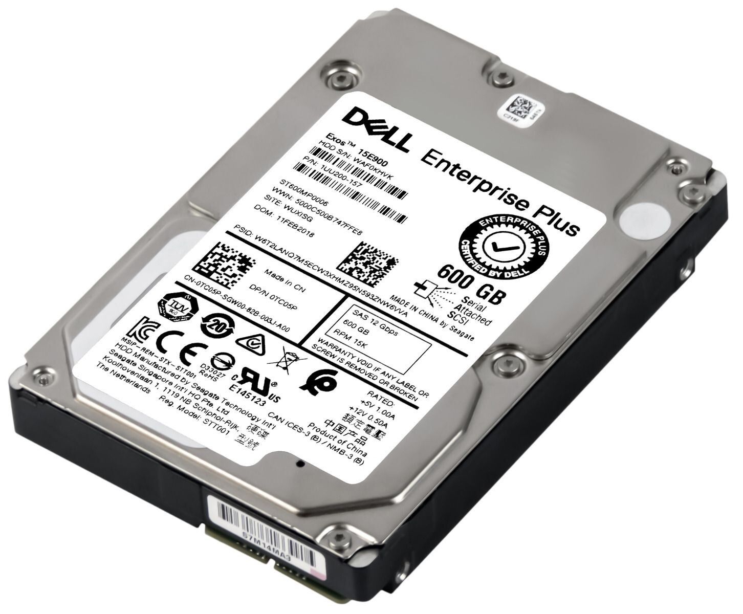 3年保証 Dell Festplatte 0 TC 05 P 600 GB 15 K 256 MB SAS-3 2.5