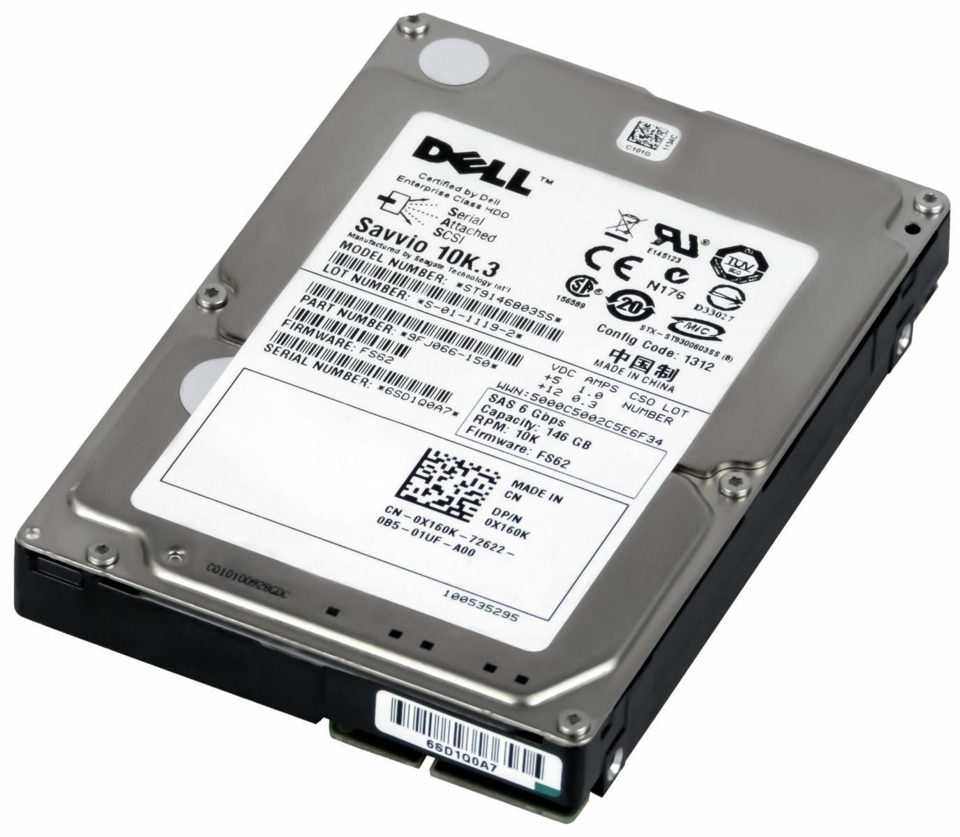 3年保証 Hard Drive DELL 0 X 160 K 146 GB 10 16 MB SAS-2 2.5