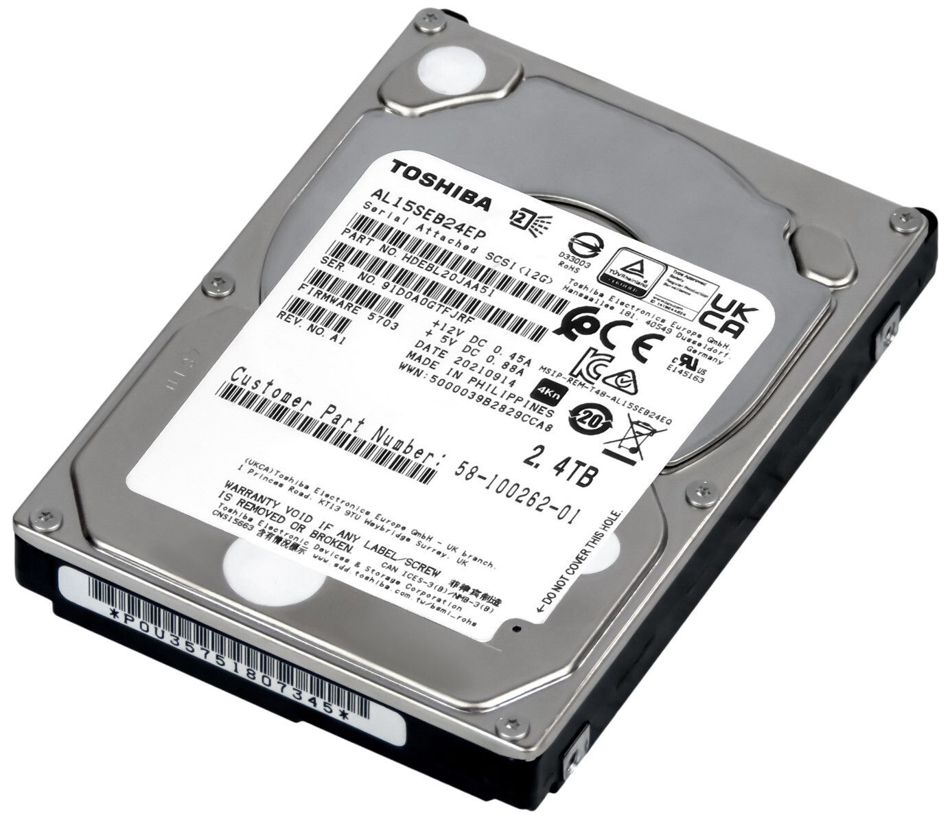 3年保証 Hard Drive CISCO 58-100262-01 2.4 TB 10 K 128 MB SAS-3 2.5
