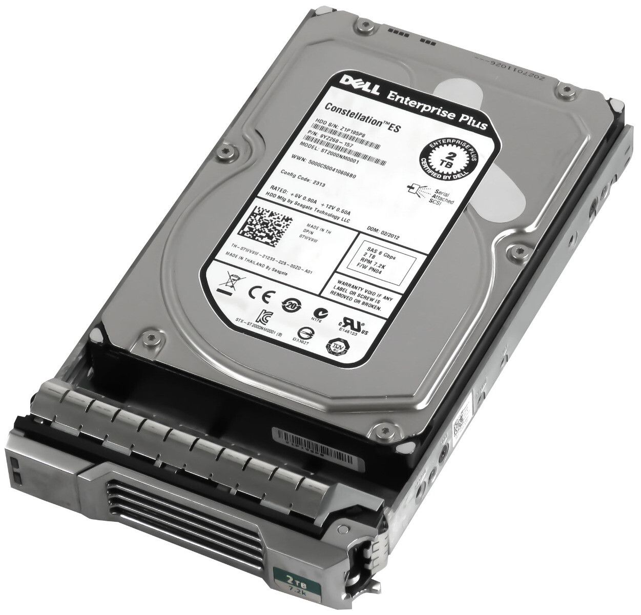3年保証 Hard Drive Dell 07 WV 9 W 2 TB 7.2 K 64 MB SAS-2 3.5