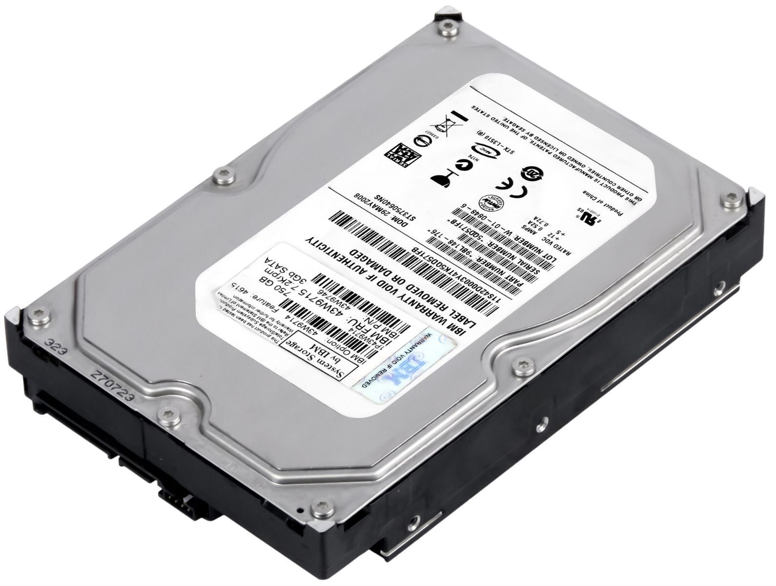 3年保証 Hard Drive IBM 43 W 9715 9746 750 GB 7200 RPM 16 MB SATA II 3.5