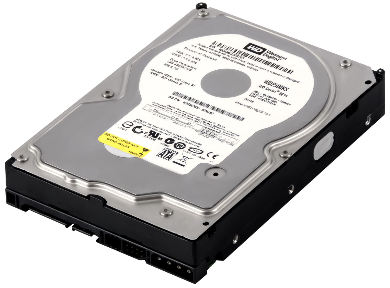 3年保証 Hard Drive WD Car 250 GB 7.2 K 16 MB SATA II 3.5