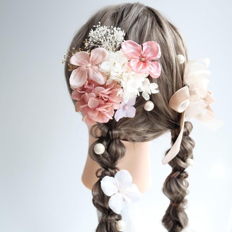 新品】 [Lomeri] ロメリ 【3色展開】 ドライフラワーとリボンの髪飾り 