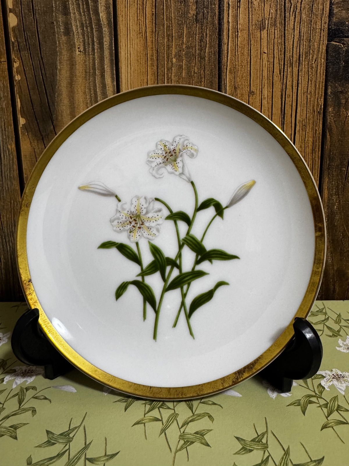 KIMIJIMA キミジマ 深川製磁 グリーン百合 サービスプレート揃