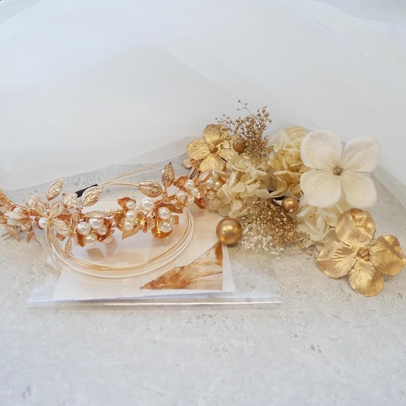 ドライフラワーの髪飾り