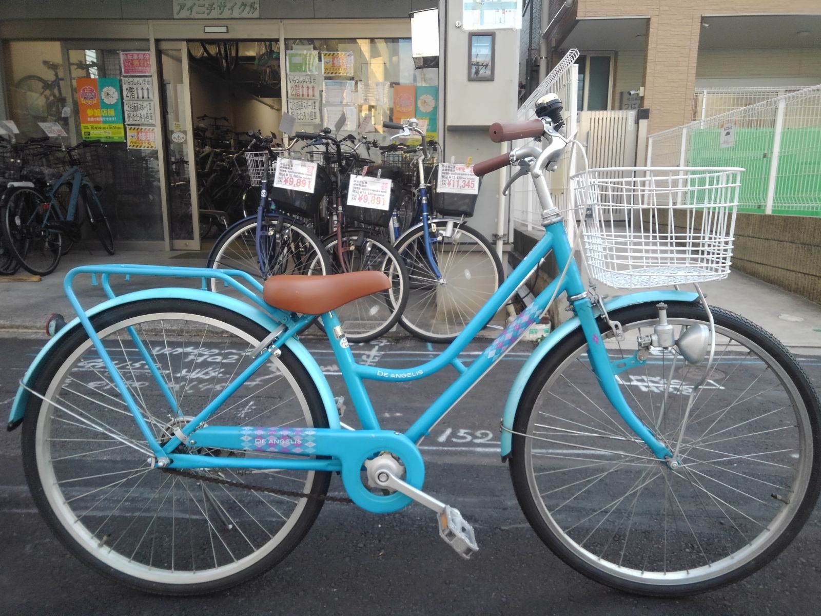 名古屋市昭和区 子供自転車３８７６ 前後タイヤ ２４インチ ギヤなし ダイナモライト 身長１２８㎝前後