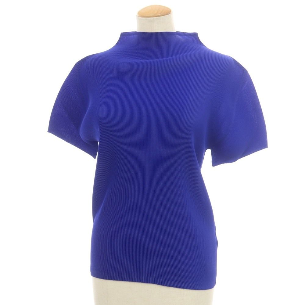 プリーツプリーズ PLEATS PLEASE 秋冬 ポリエステル系 プリーツ 半袖 カットソー ブルー サイズ表記なし L位 レディース