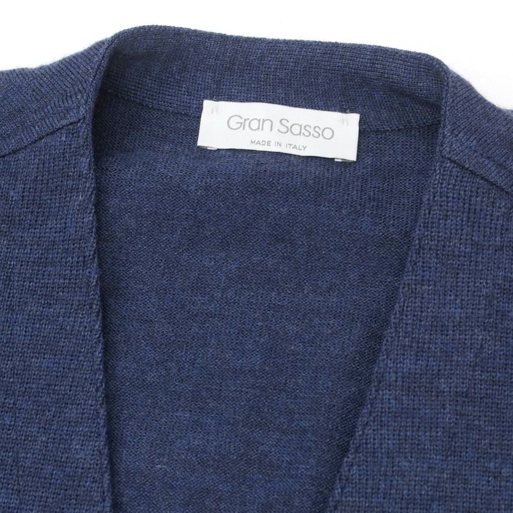 【美品】 Gran Sasso ウール ダブル ベスト ネイビー 46 中古】グランサッソ GRAN SASSO ハイゲージ ウール ジレ ニットベスト