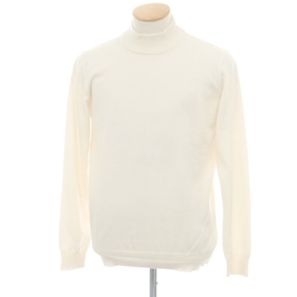 【】アレッサンドロルッピ Alessandro Luppi ウール モックネック プルオーバーニット オフホワイト【サイズ46】【メンズ】