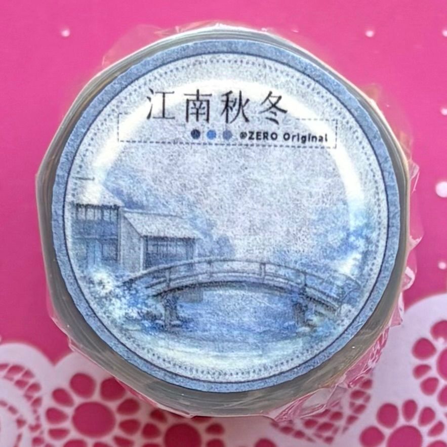 PET 江南秋冬 6 8 cm 5 m 100 loop 海外マスキングテープ 海外マステ 和柄 背景
