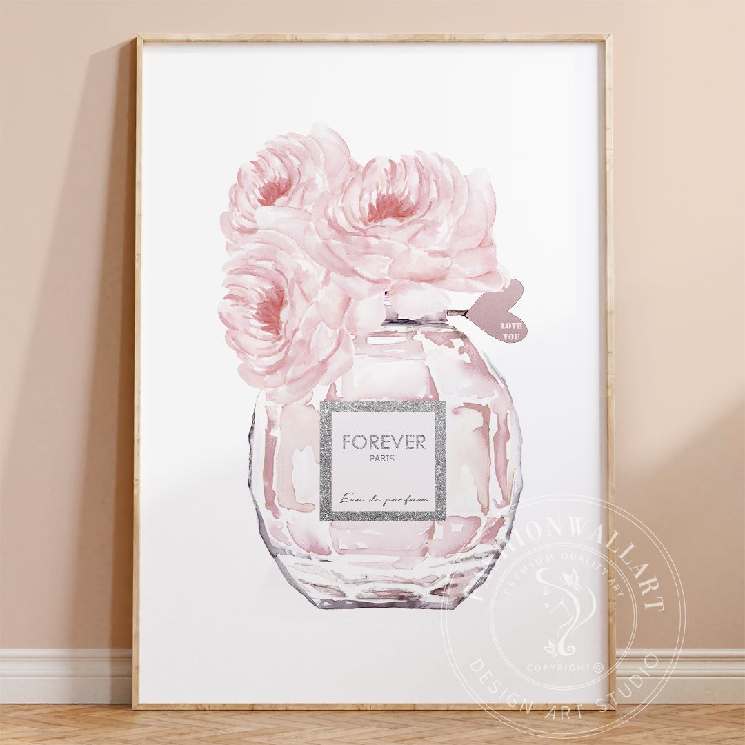 B 2 アートポスター パフューム ボトル ピオニー ピンク セット 3602 ポスターのみ