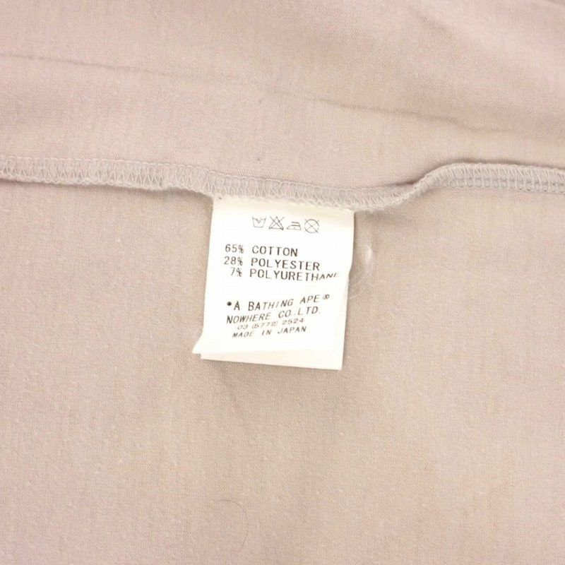 アベイシングエイプ A BATHING APE ロングスリーブ ベートーベンTシャツ カットソー 長袖 M べージュ|カーキ