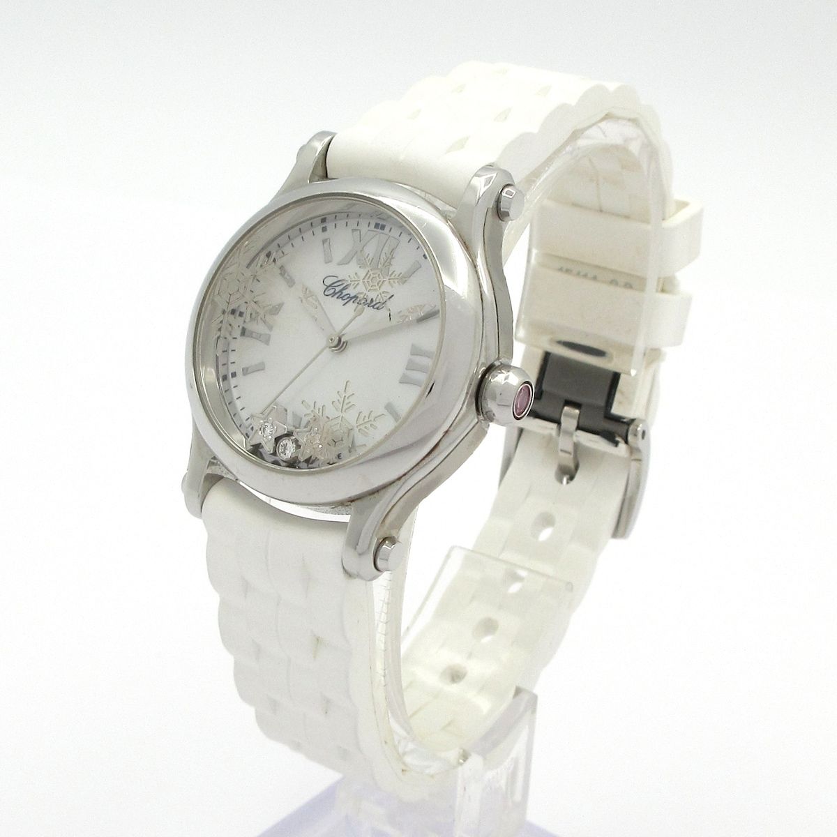 ショパール 腕時計 ハッピースポーツ レディース リミテッド|100本 |スノーフレーク|3 Pムービングダイヤ マザーオブパール