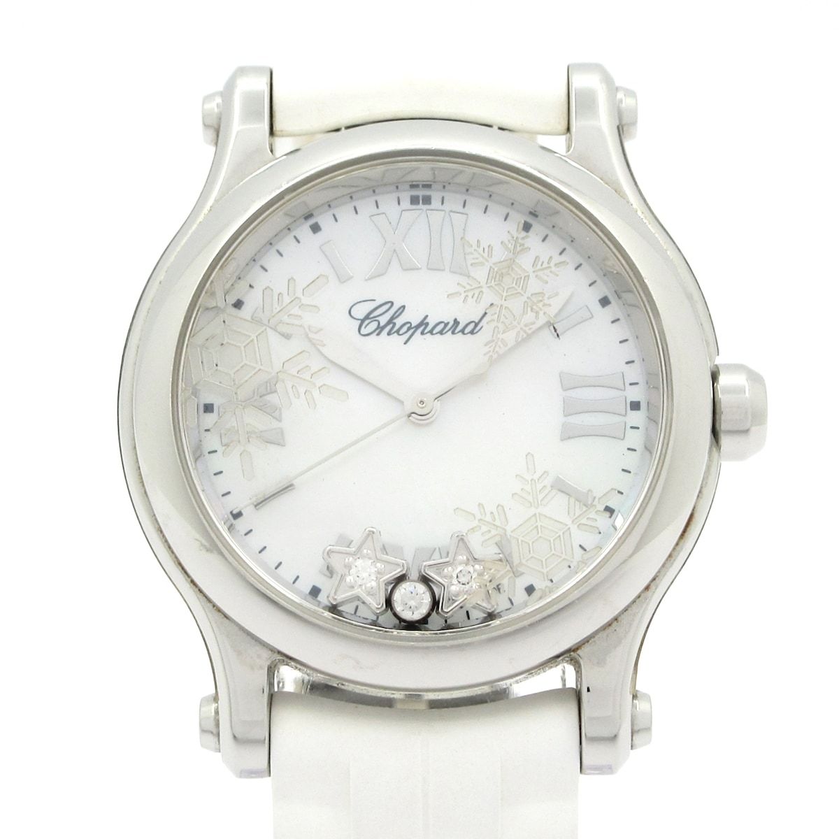ショパール 腕時計 ハッピースポーツ レディース リミテッド 100本 スノーフレーク 3 Pムービングダイヤ マザーオブパール