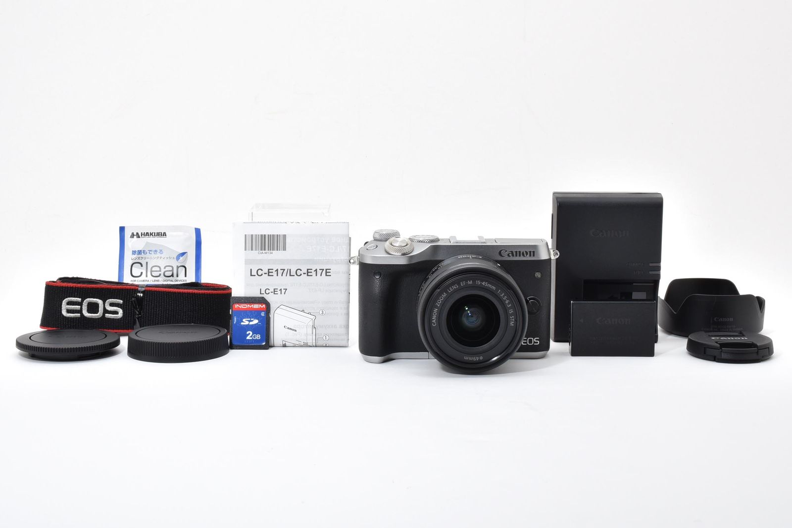 キヤノン Canon EOS M 6 シルバー レンズセット ≪動作光学良好 ≫ EF-M 15-45 mm F 3.5-6.3 IS STM グラファイト 0069