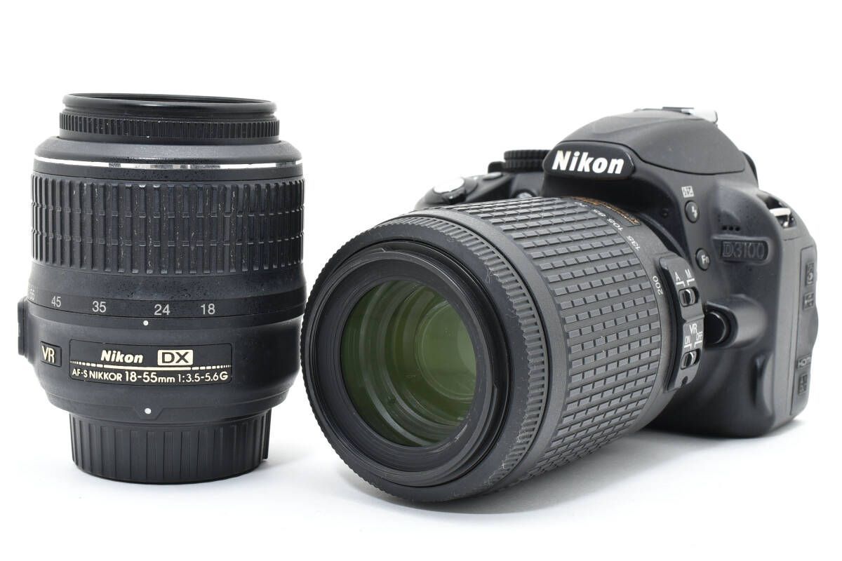 ☆美品☆ニコン Nikon D3100 ダブルズームキット ショット数9500回