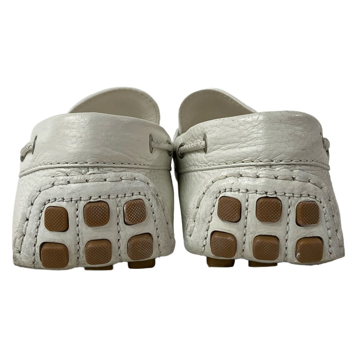  LOUIS VUITTON ルイヴィトン ドライビングシューズ 8 メンズ 白 シルバー レザー その他 靴