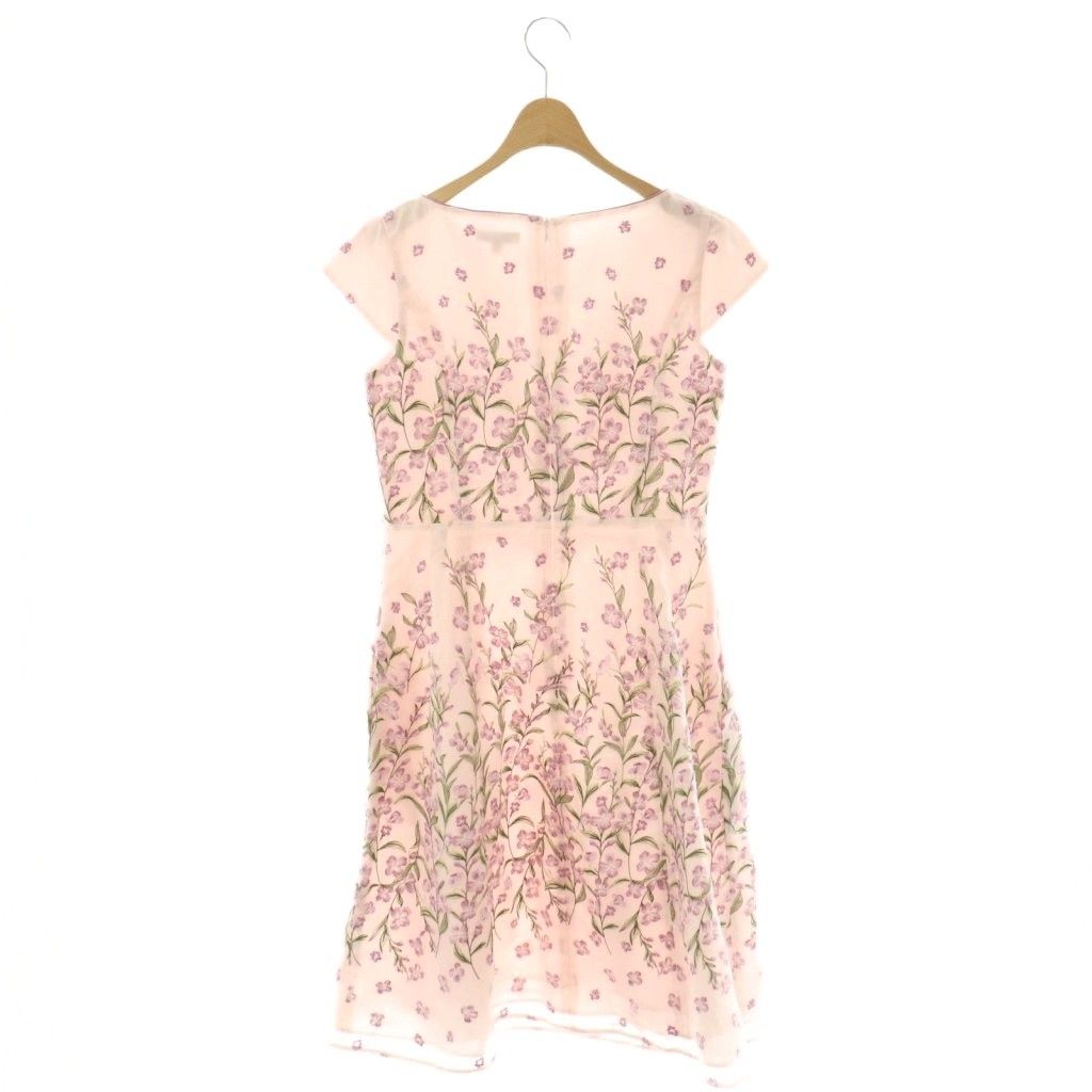 トッカ TOCCA 洗える! BEAUTY ドレス ワンピース 刺繍 膝丈 2 ピンク HK OS