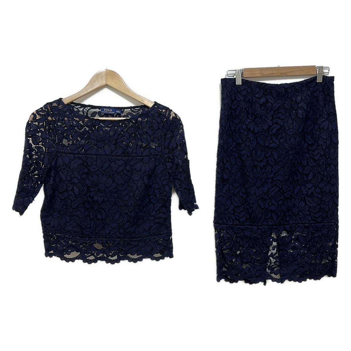 POLObyRalphLauren ポロラルフローレン スカートセットアップ レディース ネイビー レース