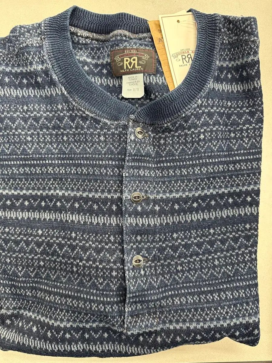 RRL ジャカード ヘンリーネック XL