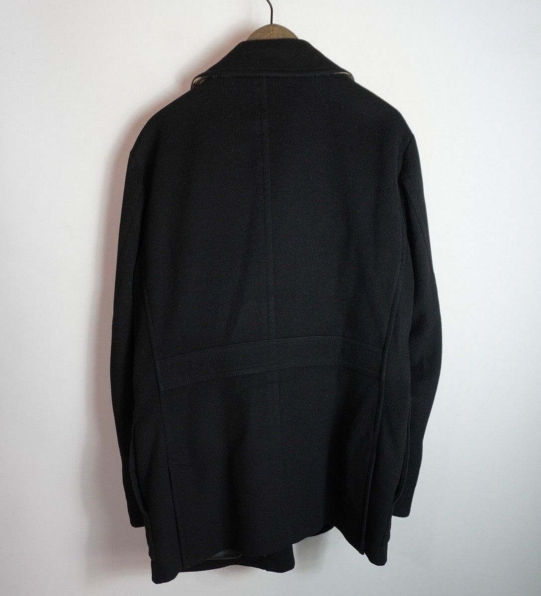 Burberry LONDON バーバリー ロンドン ウール カシミヤ混 ノバチェック ピー ダブルコート bbp 68-319-09 日本製 黒 XL 1122 P 2