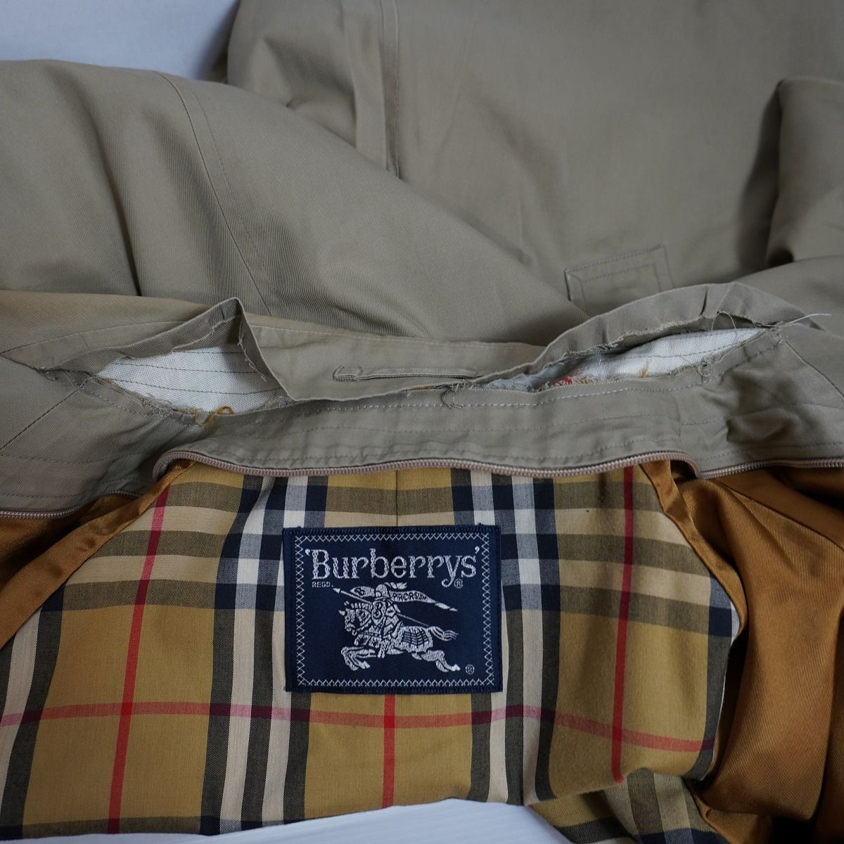 90s Vintage Burberrys バーバリーズ ステンカラー ノバチェック 比翼