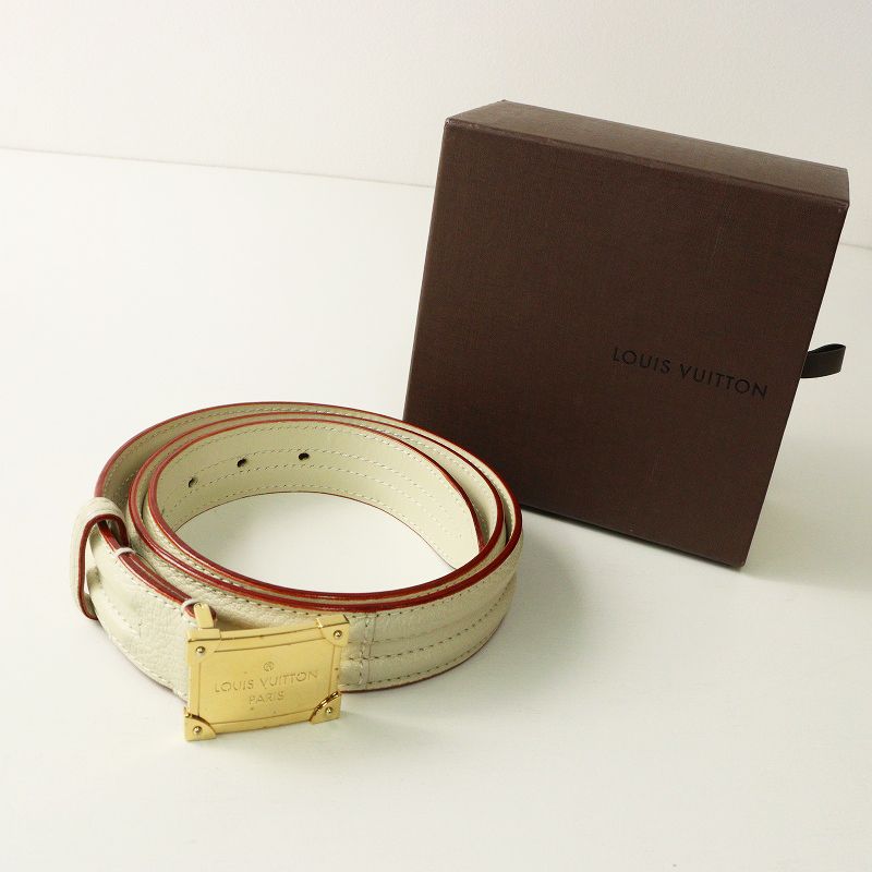 ルイ ヴィトン LOUIS VUITTON M 9624 T サンチュール パンドラ ゴールドバックル レザーベルト |ライトベージュ