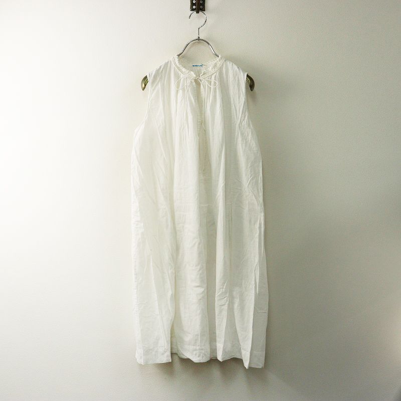 フォーティファイブアール 45 R rpm バドウアール badou カディコットン レース切替 チュニックワンピース 0 ホワイト