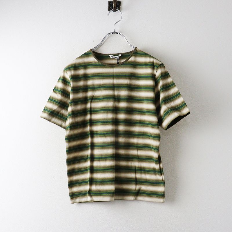 2025 AW オーラリー AURALEE STRIPE JERSEY TEE ボーダー Tシャツ 0 ブラウン系