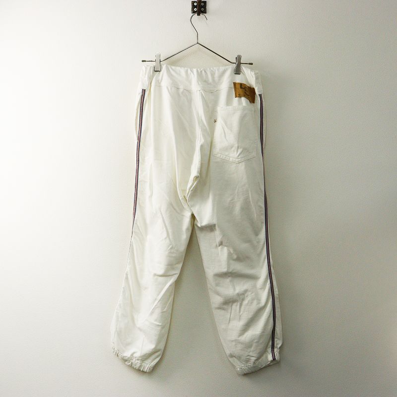 45 R フォーティファイブアール でこぼこ天竺のサイドラインパンツ 3 ホワイト 白 ボトムス イージー テーパード rpm