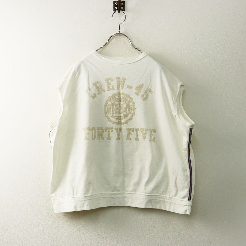 45 R フォーティファイブアール でこぼこ天竺の908馬ショートMシャツ 2 ホワイト|ノースリーブトップス カットソー