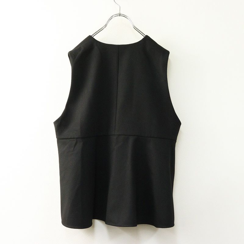 定価15400円 シアン トーキョー CYAN TOKYO フラノ ZIPフ ジレ ブラック┃黒 ベスト 羽織 ハオリ ペプラム