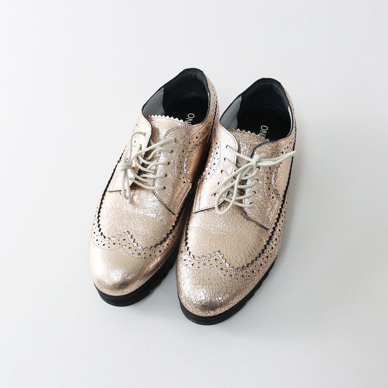 ジ オニツカ THE BROGUE ブローグ シャイニー 厚底 スニーカー 6｜ピンク メタリック 24.5 cm