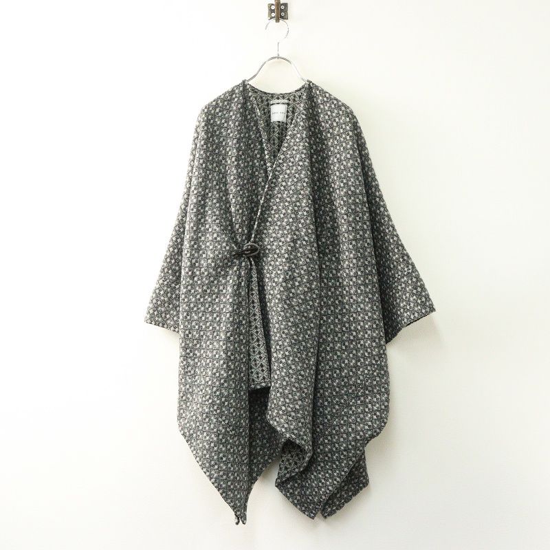 美品 ソウソウ SOU・SOU 京都 梳毛 業平格子 きさらぎ ウール 羽織もの