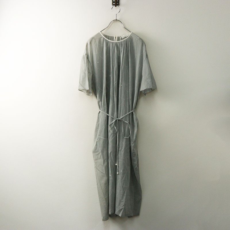 2025 SS ミナペルホネン mina perhonen acs 3063 Löysä ギャザードレス 36-38｜グレー トップス ワンピース