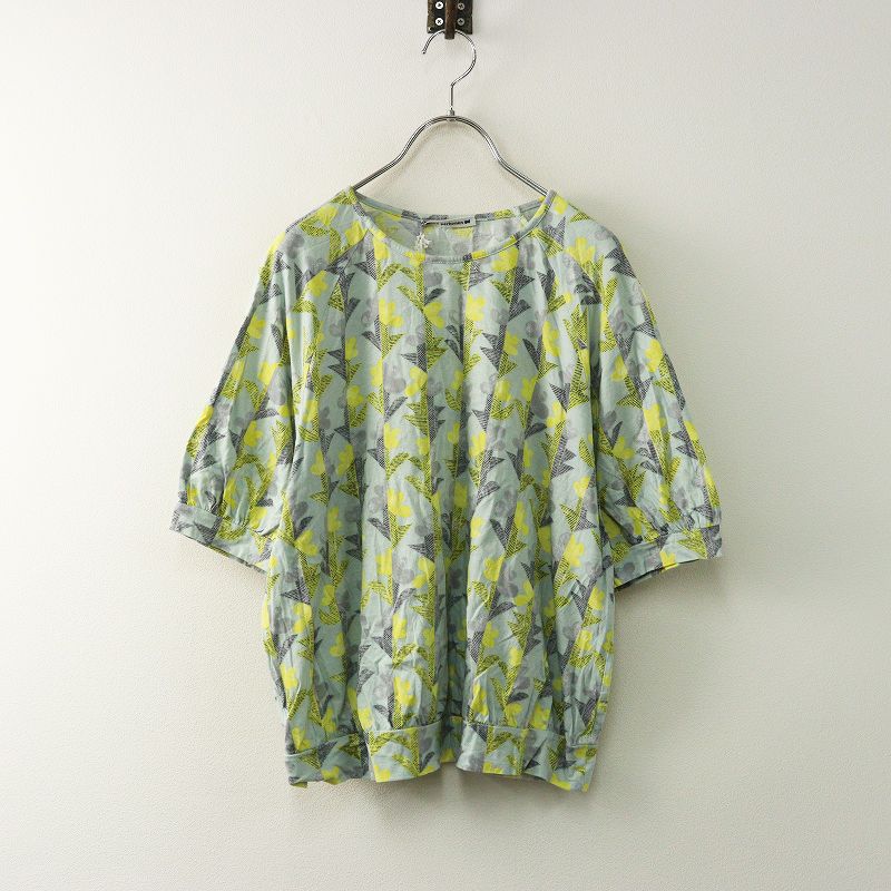 2025 SS ミナペルホネン mina perhonen twin flower acs 8872 カットソー 38｜イエロー サックス系