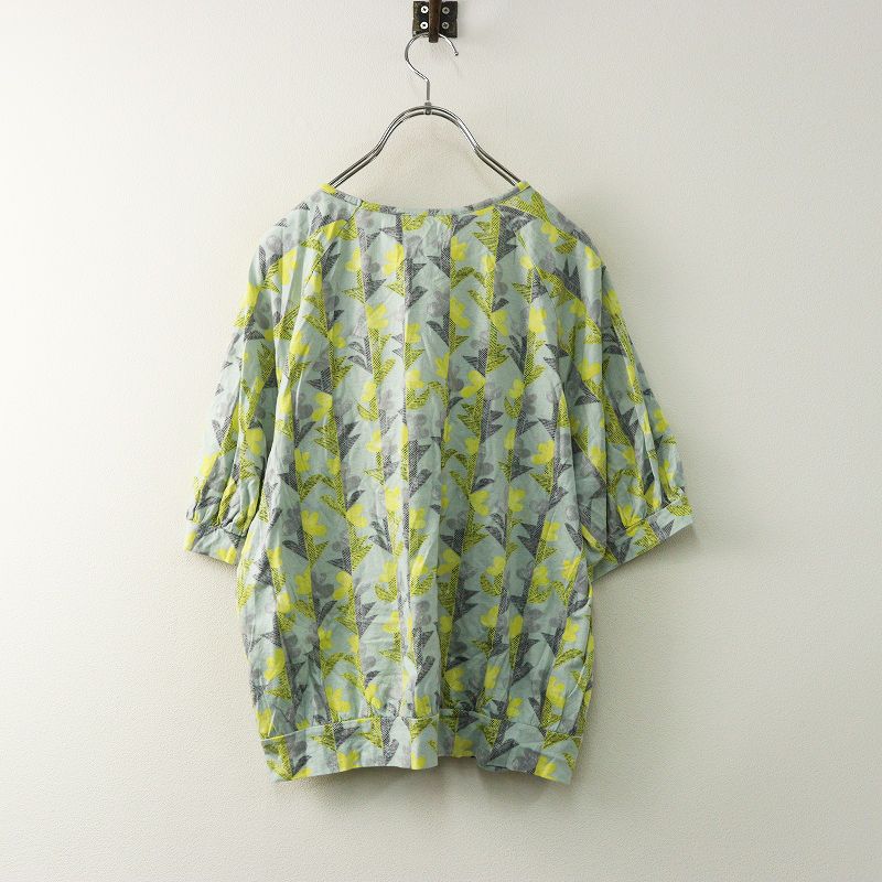 2025 SS ミナペルホネン mina perhonen twin flower acs 8872 カットソー 38｜イエロー サックス系